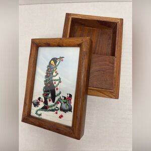 Music Box Memories Jewelry Trinket Box Interchangeable Photo Plays Jingle Bells